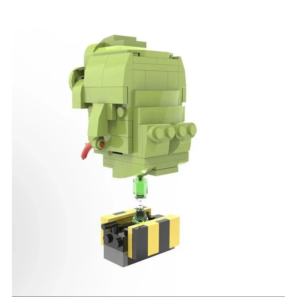 Green Ghost with Stand Greedy Ghost 145 Parts Compatible  With Legos